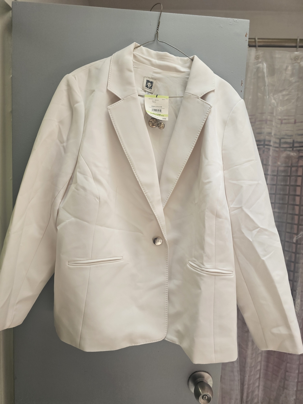 Anne Klein Light Cream Single-Button Blazer